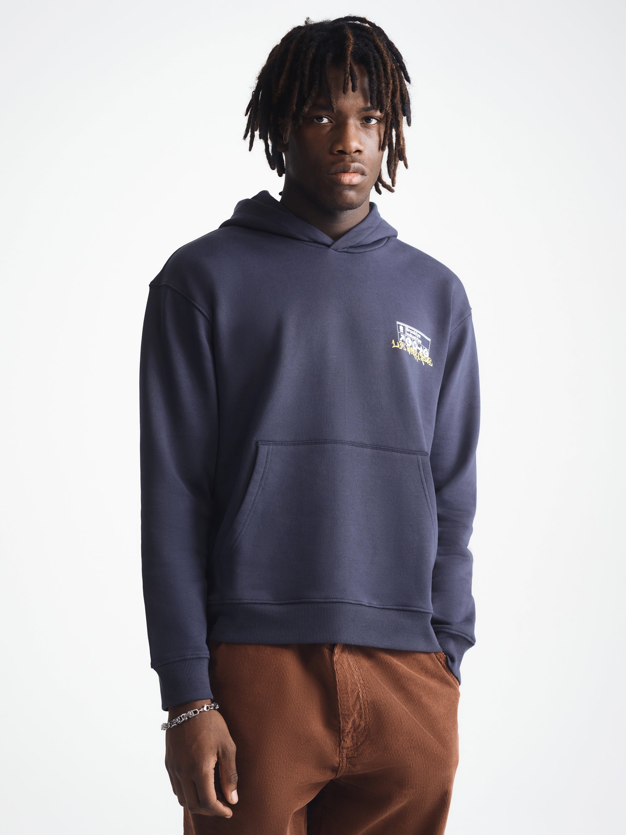 Men's Brooklyn Subway Hoodie in Blueberry - BROOKLYN INDUSTRIES