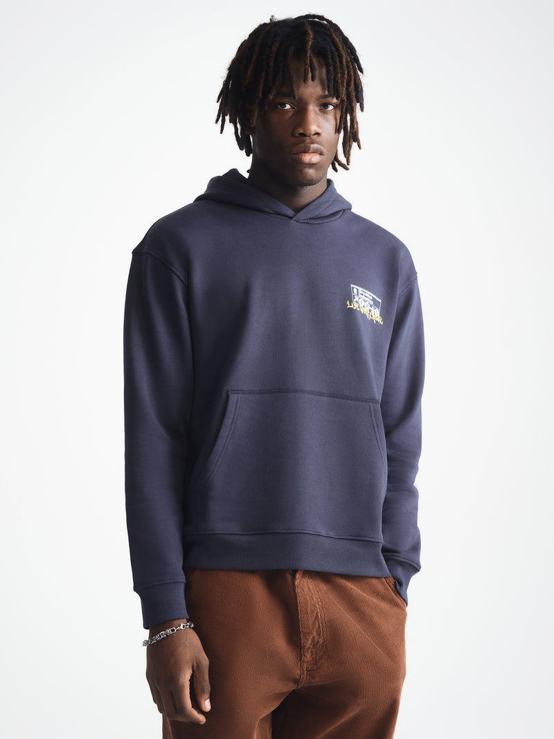 Men's Brooklyn Subway Hoodie in Blueberry - BROOKLYN INDUSTRIES