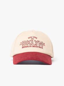 BKLYN Logo Cap in Red Mahogany - BROOKLYN INDUSTRIES