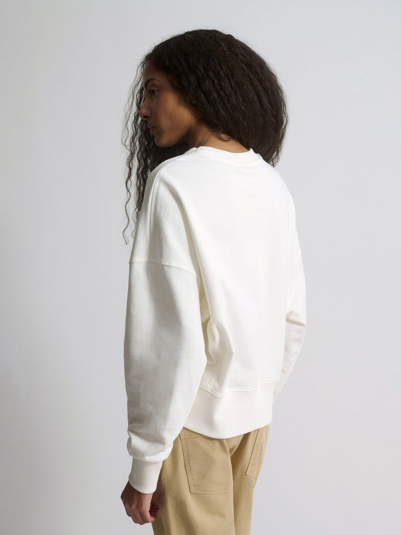 Women's Brooklyn Oversized Crew Neck Sweatshirt In Antique White - BROOKLYN INDUSTRIES