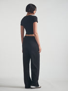 Women's Straight Leg Sweatpants in Black - BROOKLYN INDUSTRIES