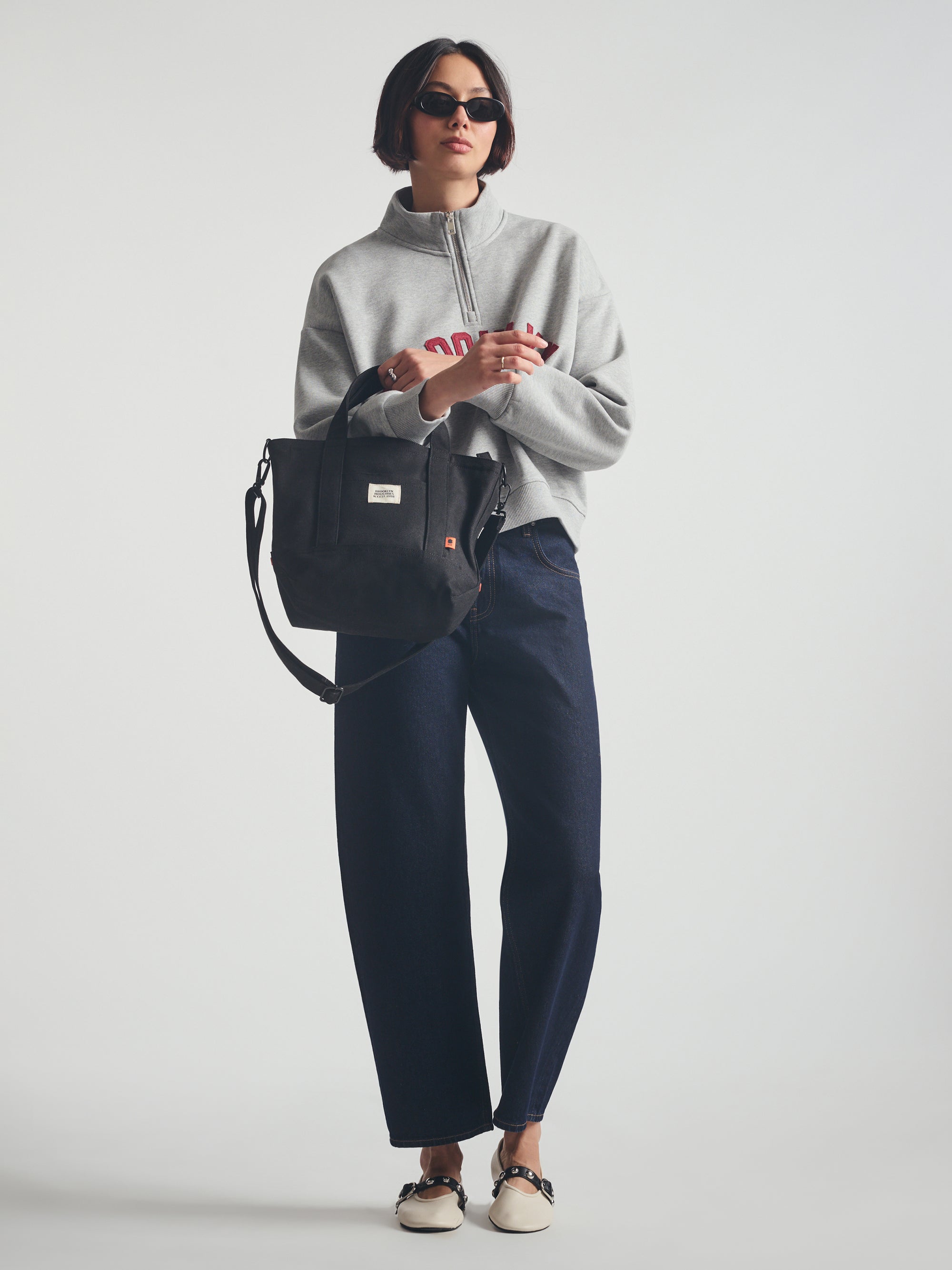 Brooklyn Crossbody Tote Bag in Black