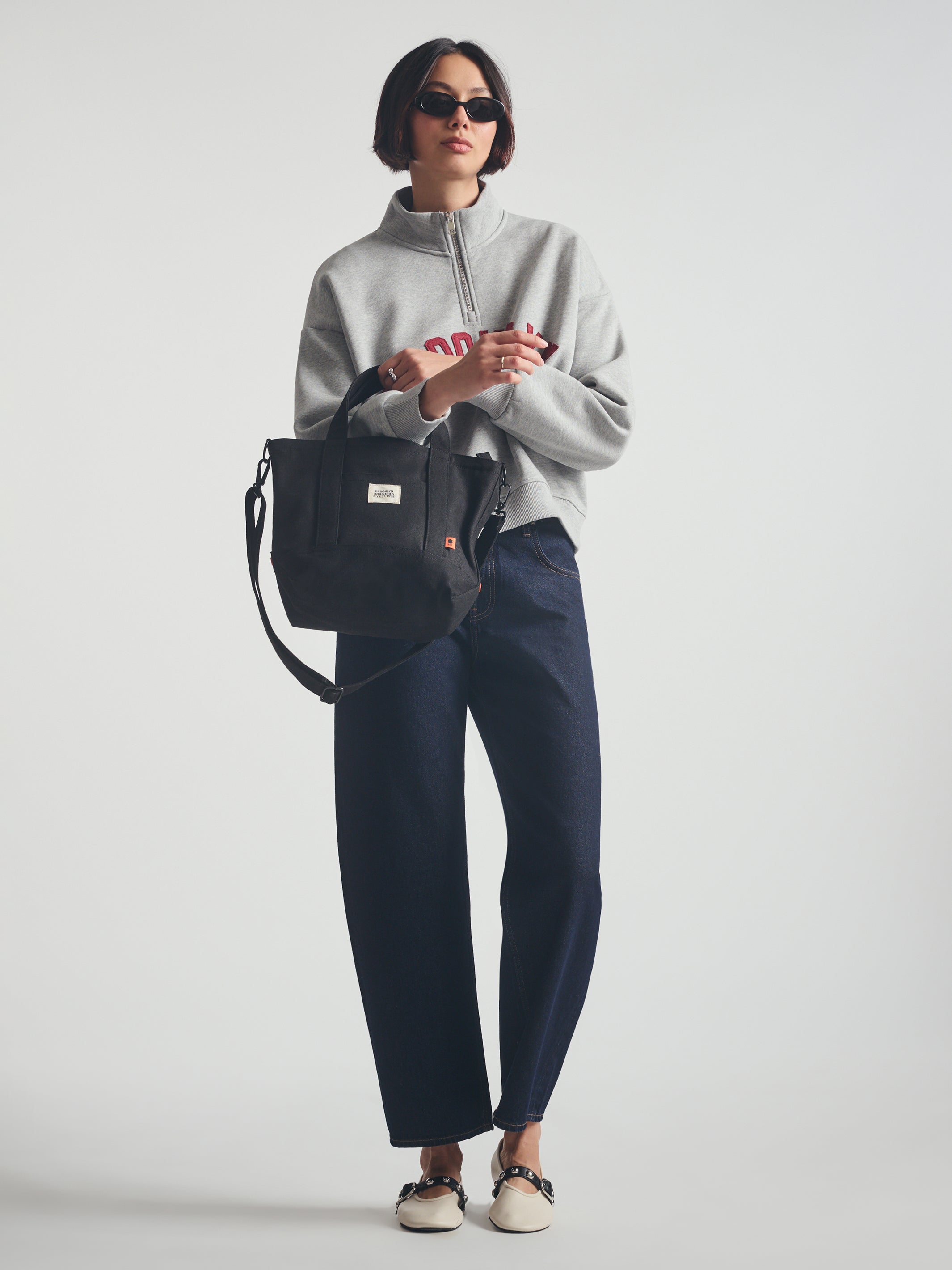 Brooklyn Crossbody Tote Bag in Black