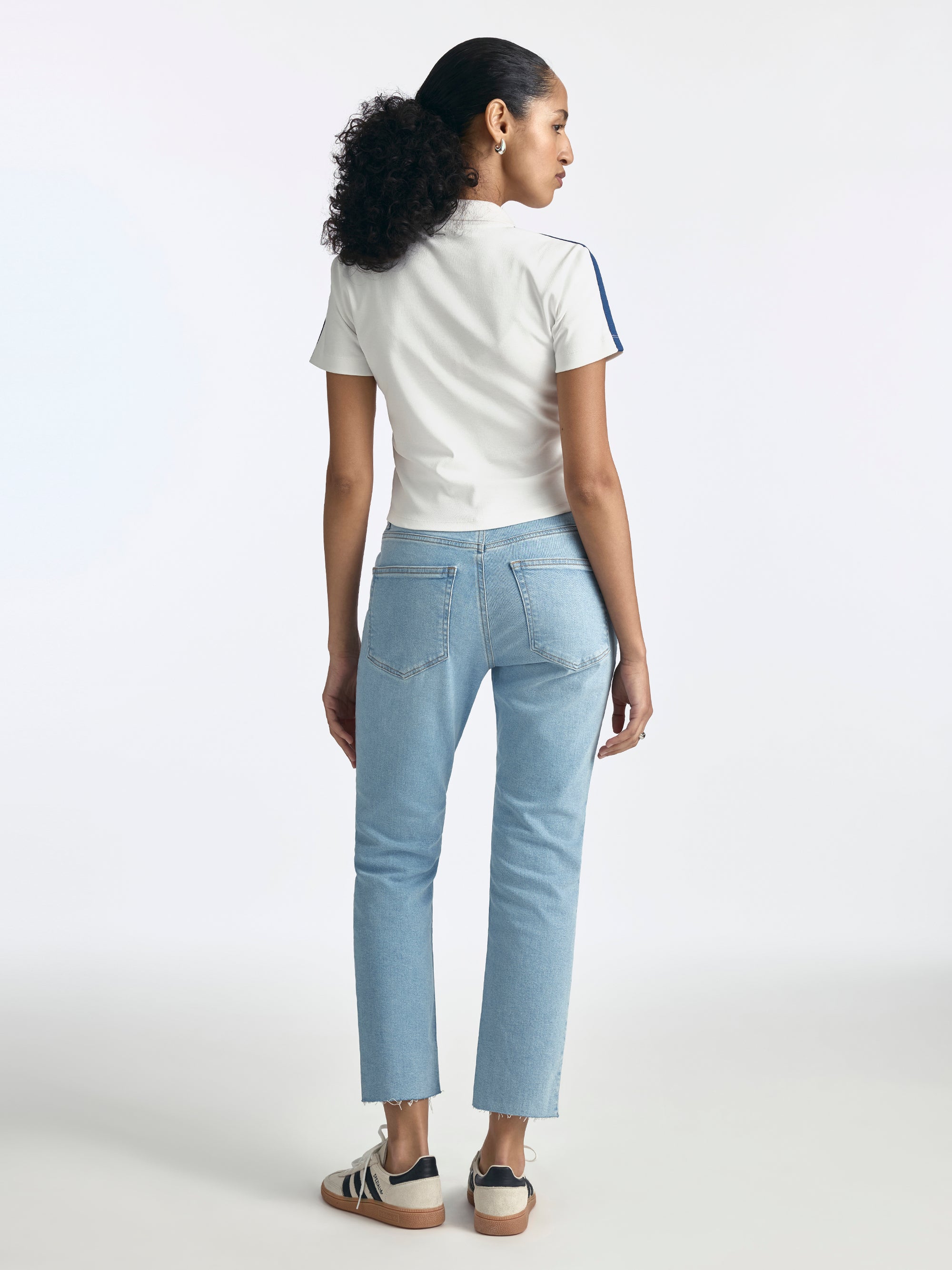 Women's Logo Johnny Collar T-Shirt - BROOKLYN INDUSTRIES