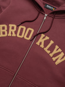 Men's Campus Zip Up Sweatshirt In Brick - BROOKLYN INDUSTRIES