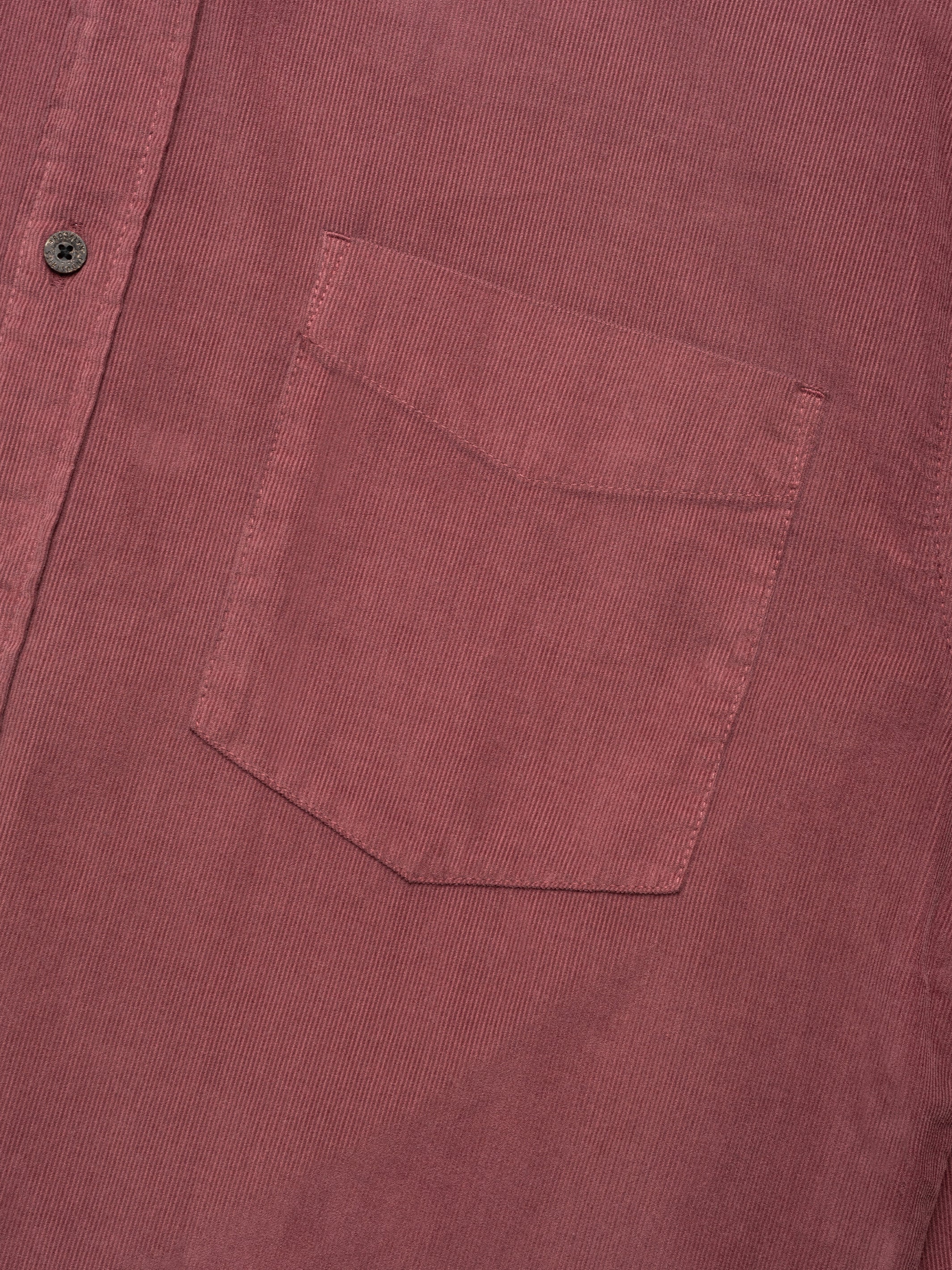 Men's Corduroy Long Sleeve Shirt In Red Mahogany - BROOKLYN INDUSTRIES