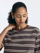 Women's Striped T-Shirt in Chocolate Martini Stripe - BROOKLYN INDUSTRIES
