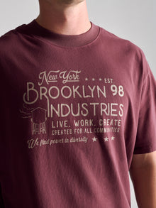 Men's BKI 1998 T-Shirt In Red Mahogany - BROOKLYN INDUSTRIES