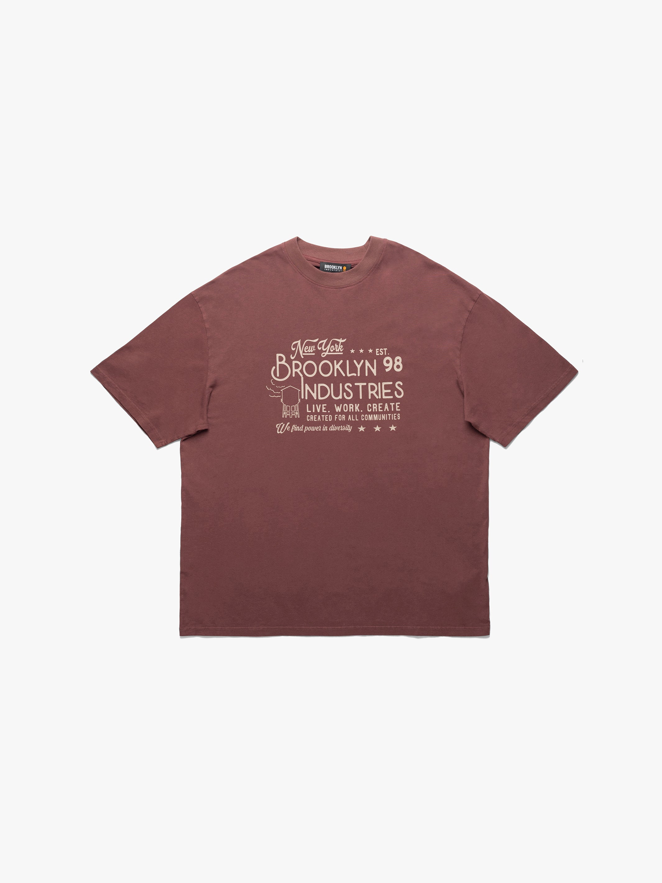 Men's BKI 1998 T-Shirt In Red Mahogany - BROOKLYN INDUSTRIES