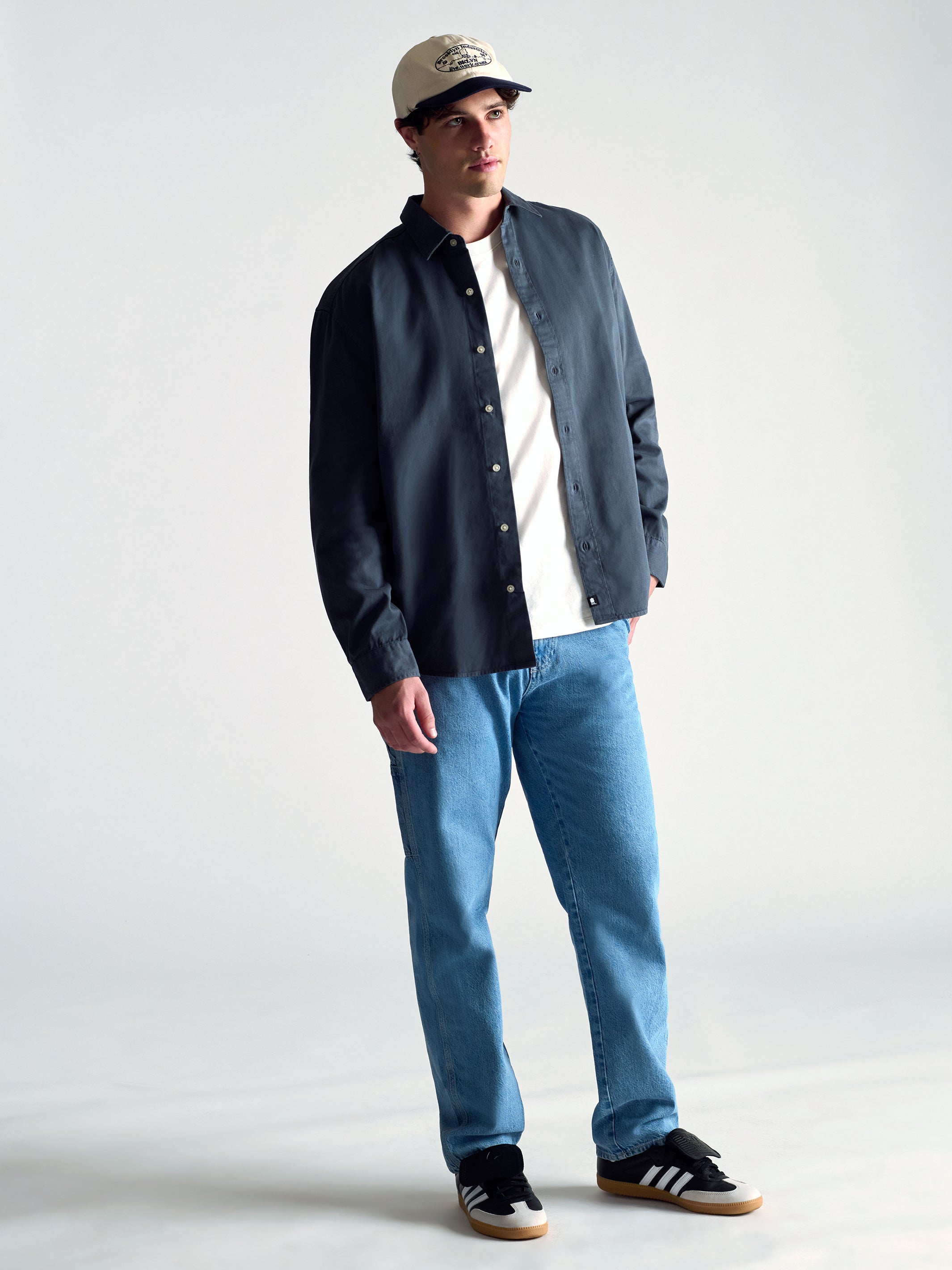 Men's Long Sleeve Shirt In Orion Blue - BROOKLYN INDUSTRIES