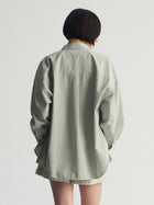 Women's Long Sleeve Shirt In Puritan Gray - BROOKLYN INDUSTRIES