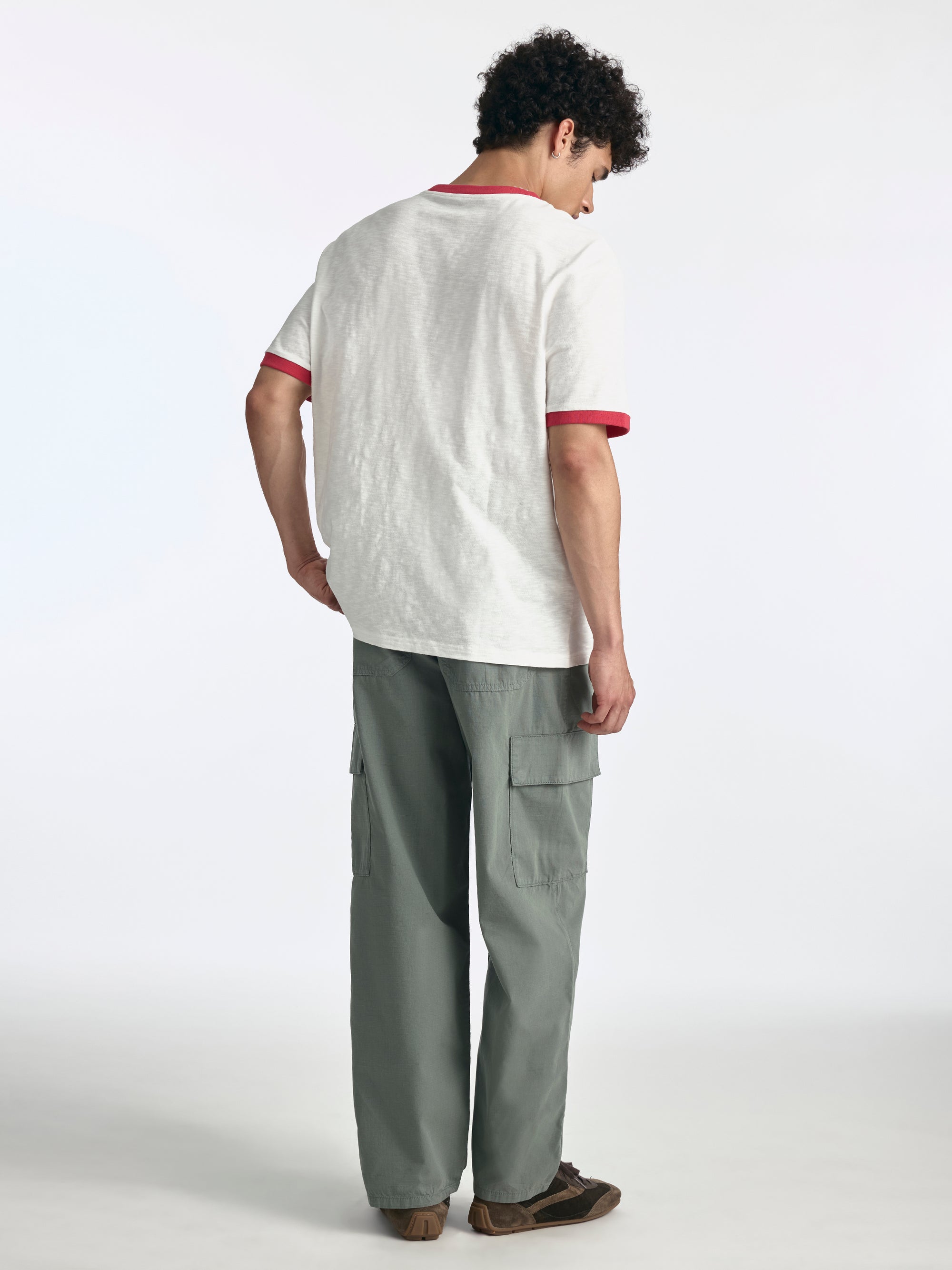 Men's Logo Ringer T-Shirt in Antique White - BROOKLYN INDUSTRIES