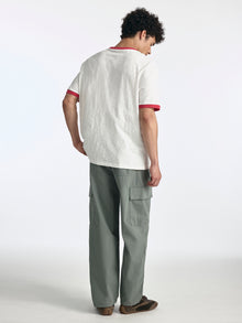 Men's Logo Ringer T-Shirt in Antique White - BROOKLYN INDUSTRIES