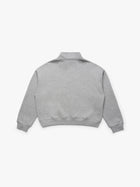 Women's Brooklyn Half Zip Sweatshirt in Mid Grey Melange - BROOKLYN INDUSTRIES