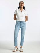 Women's Logo Johnny Collar T-Shirt - BROOKLYN INDUSTRIES