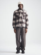 Men's Plaid Shacket in Seal Brown Check