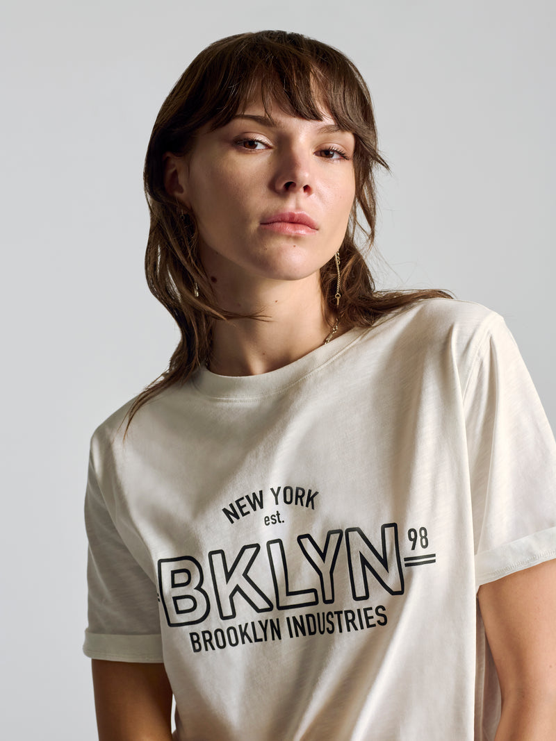 Women's BKLYN T-Shirt In Antique White - BROOKLYN INDUSTRIES