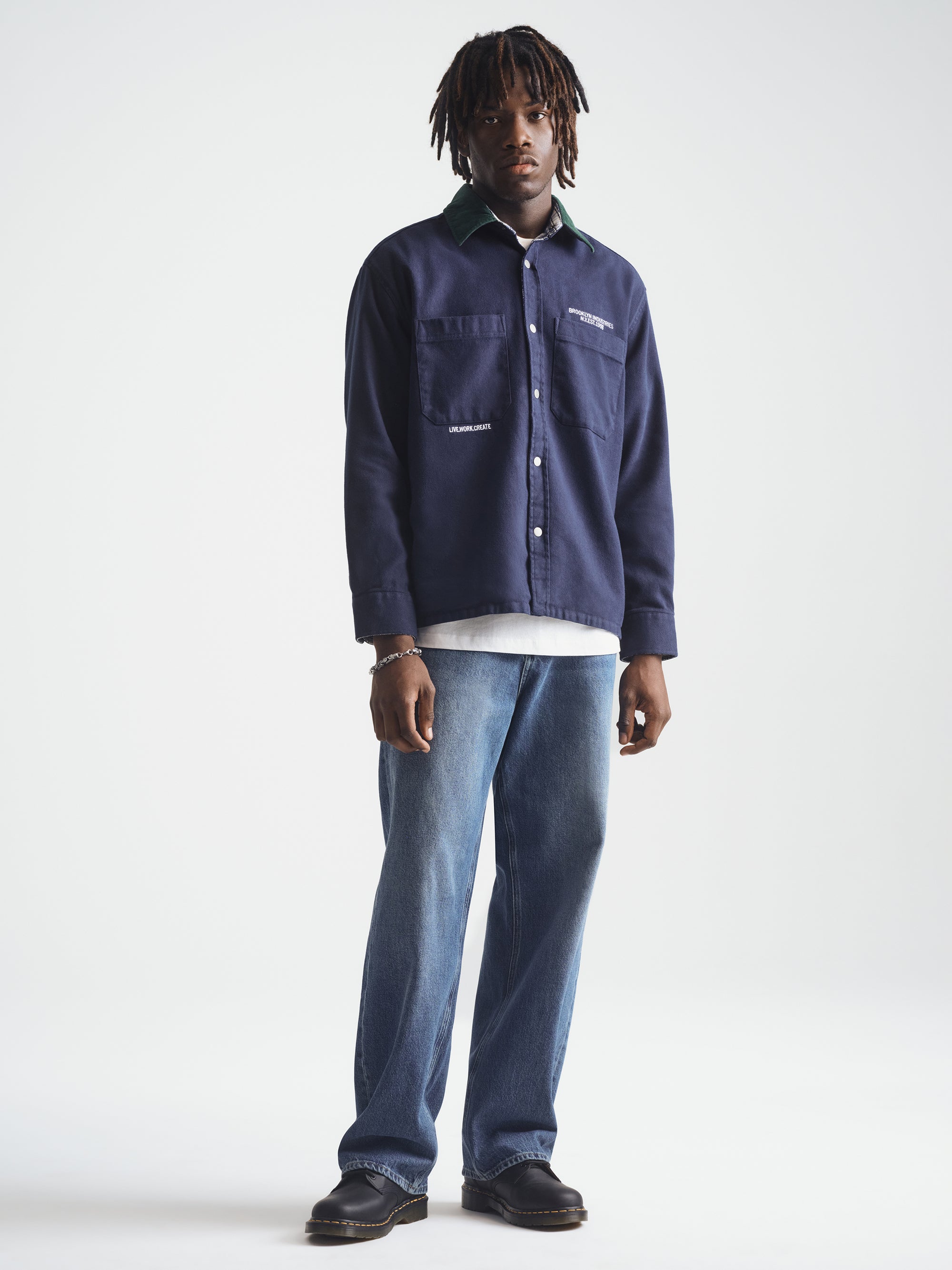 Men's Brooklyn Trucker Jacket in Dark Sapphire - BROOKLYN INDUSTRIES