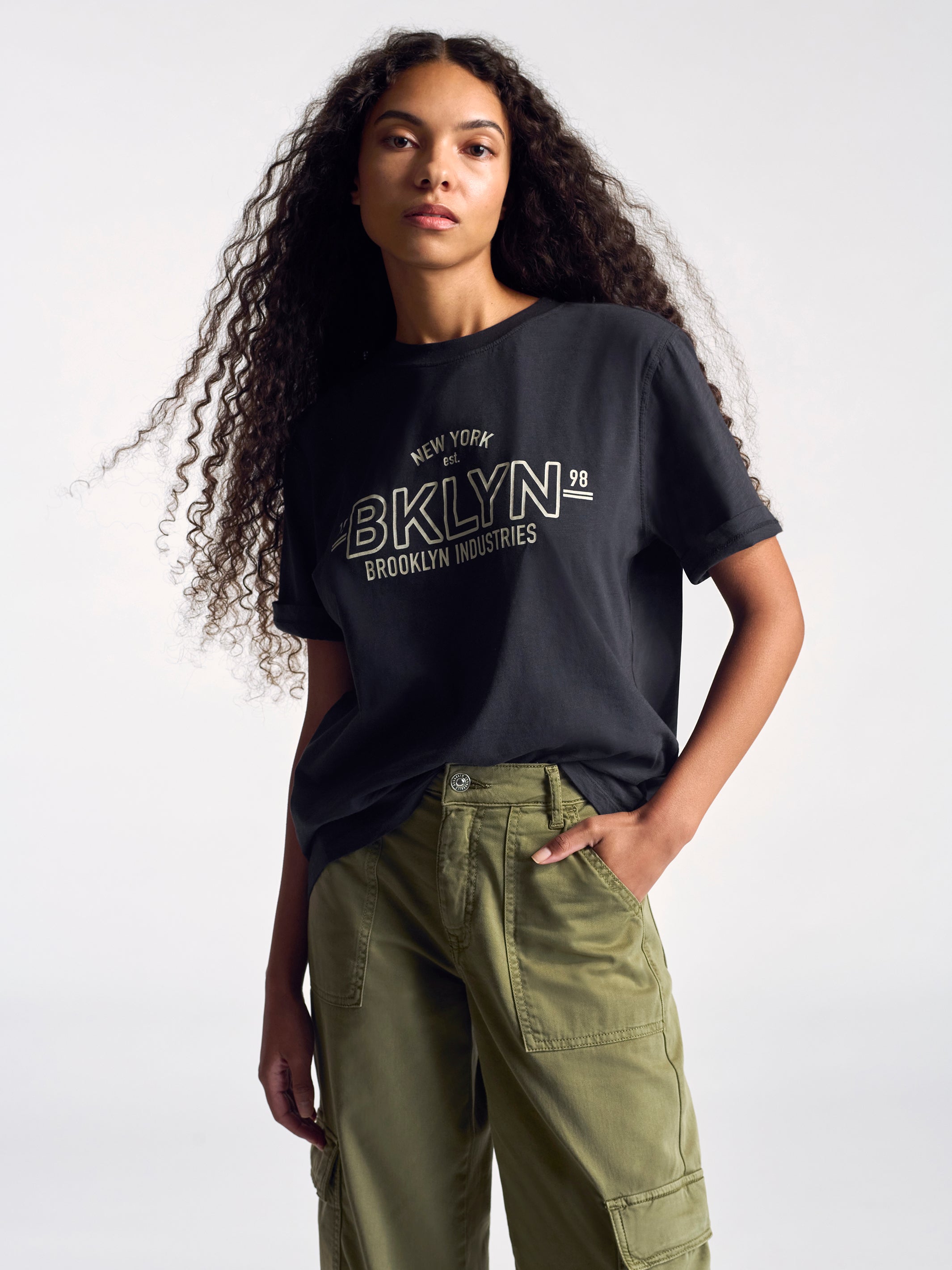 Women's BKLYN T-Shirt In Black - BROOKLYN INDUSTRIES