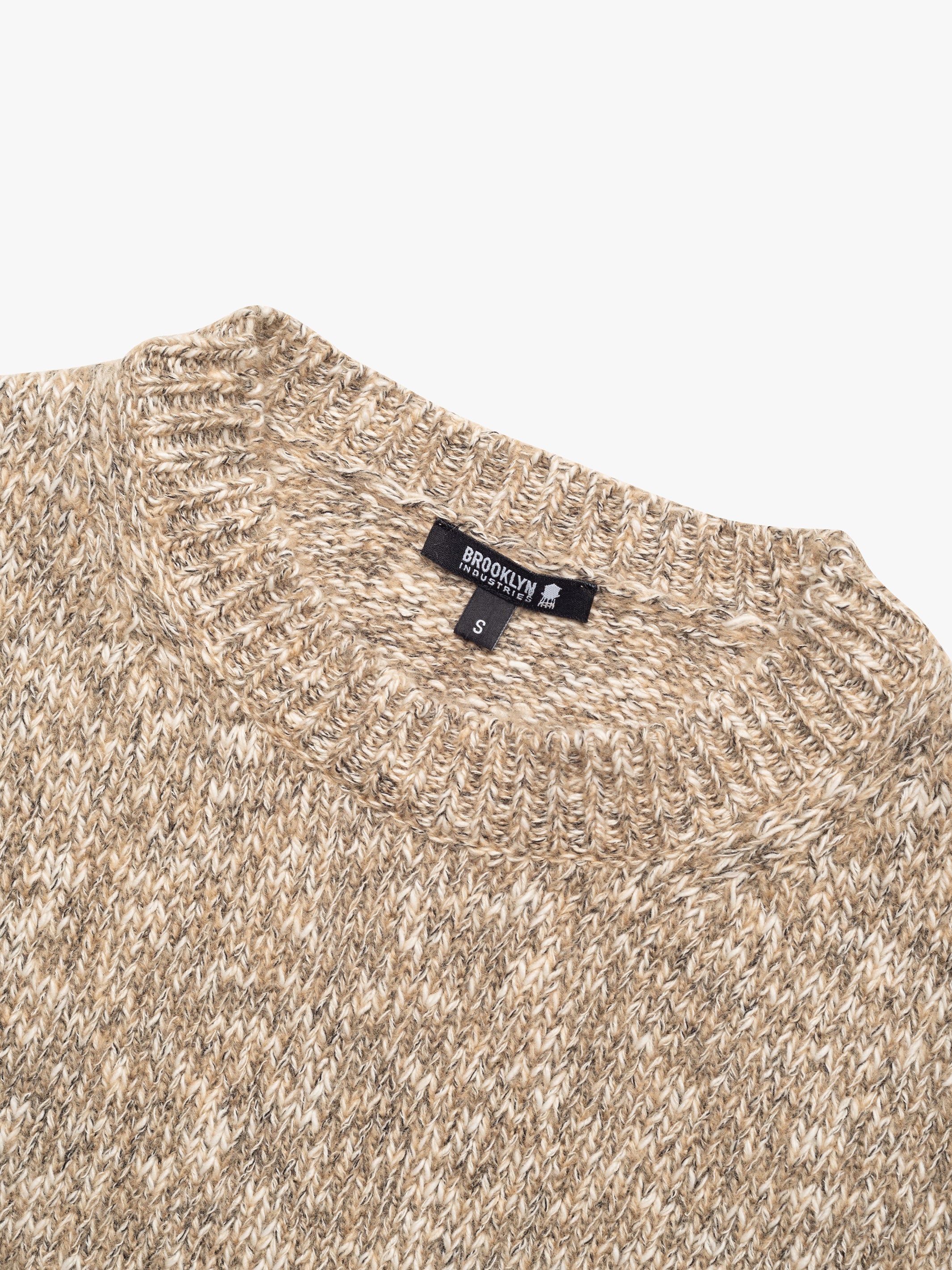 Women's Crew Neck Sweater In Oatmeal Melange | Brooklyn Industries