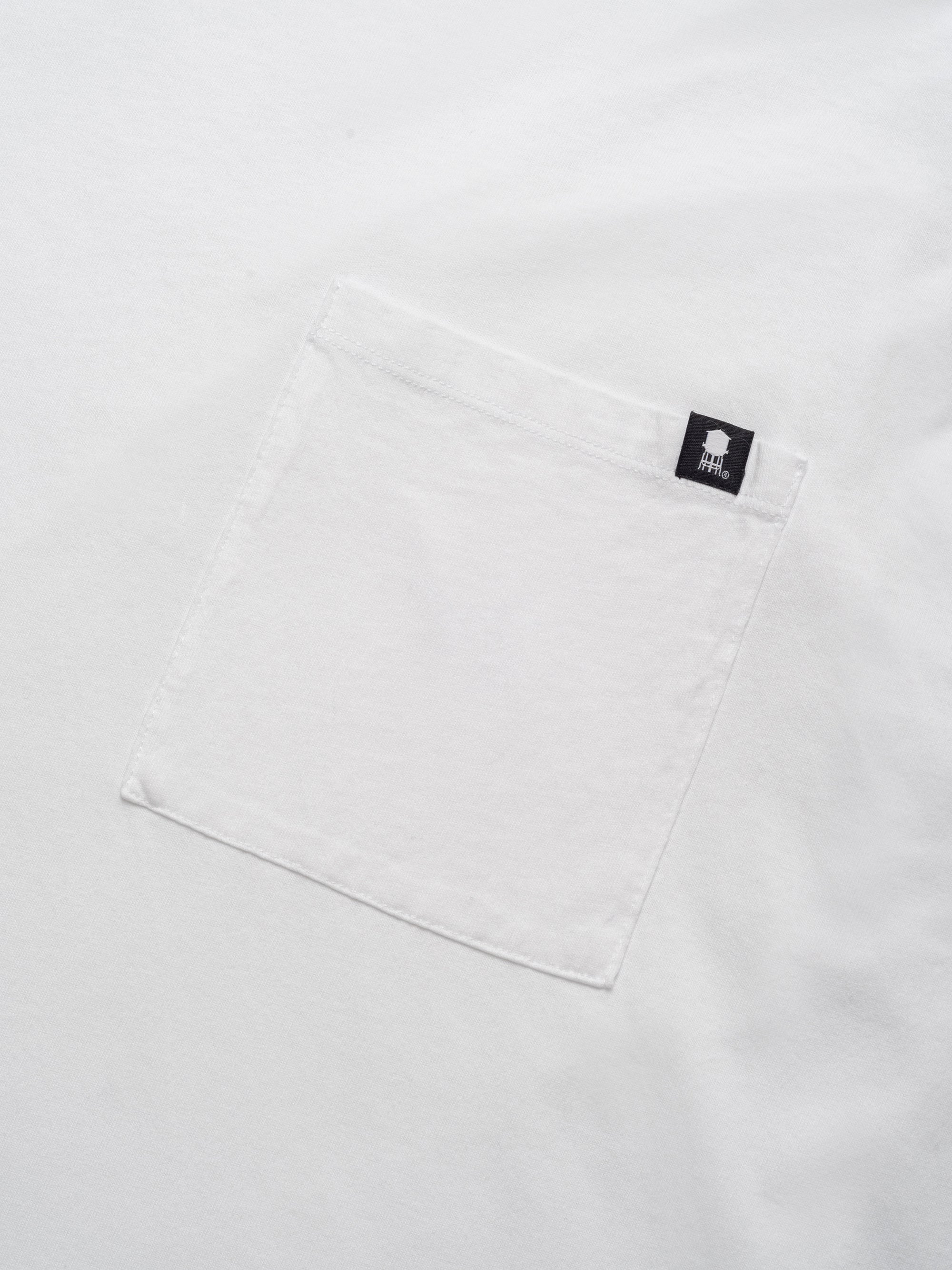 Men's Long Sleeve Pocket T-Shirt In White - BROOKLYN INDUSTRIES