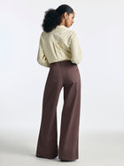 Women's Lorimer Wide Leg Chino Pants in French Roast Colored Papertouch - BROOKLYN INDUSTRIES