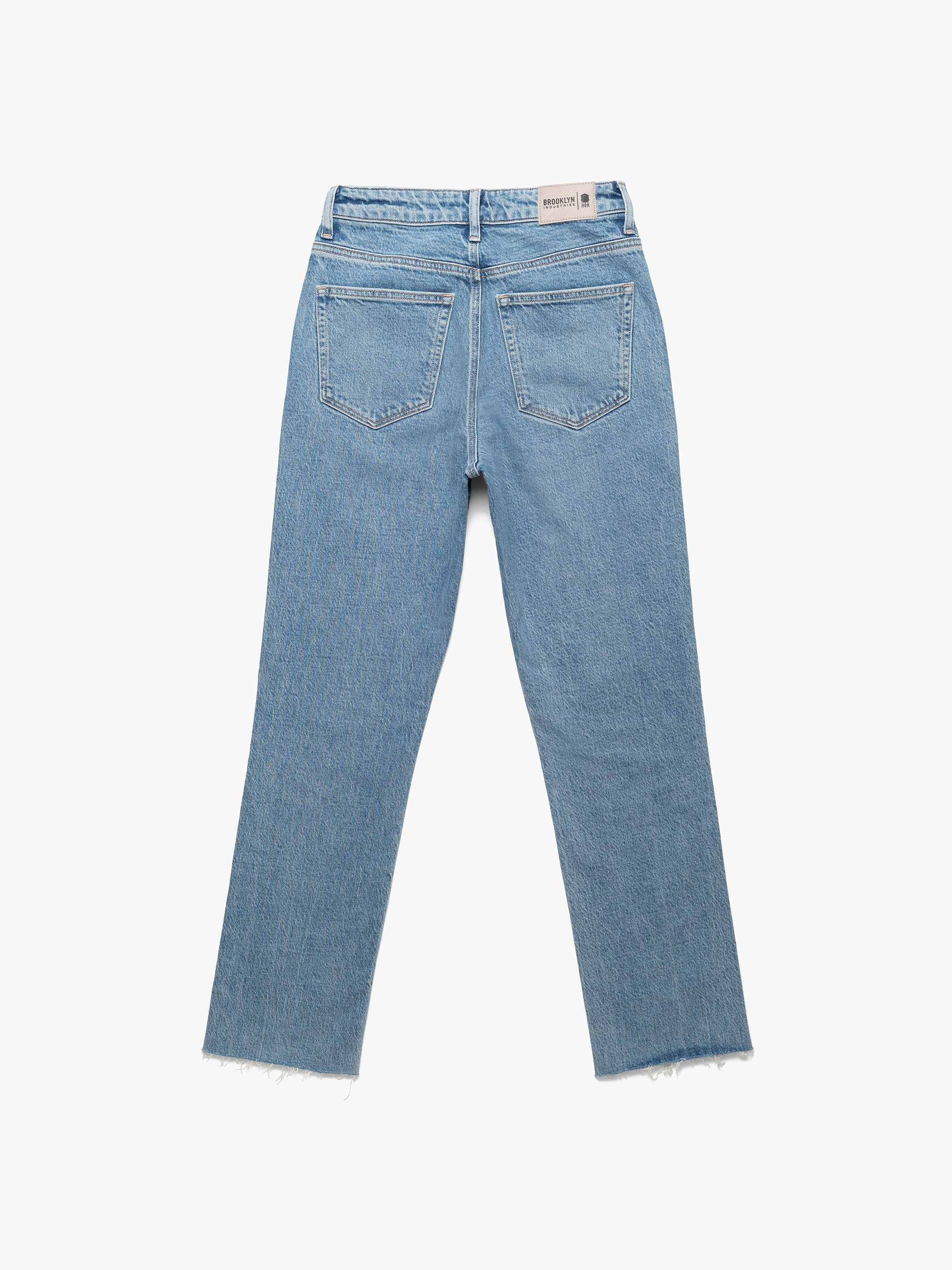 Women's Meadow High Rise Straight Leg Pants In Mid Blue Denim - BROOKLYN INDUSTRIES