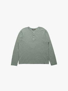 Men's Long Sleeve Henley T-Shirt In Agave Green - BROOKLYN INDUSTRIES