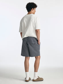Men's Drawstring Striped Shorts in Indigo - BROOKLYN INDUSTRIES