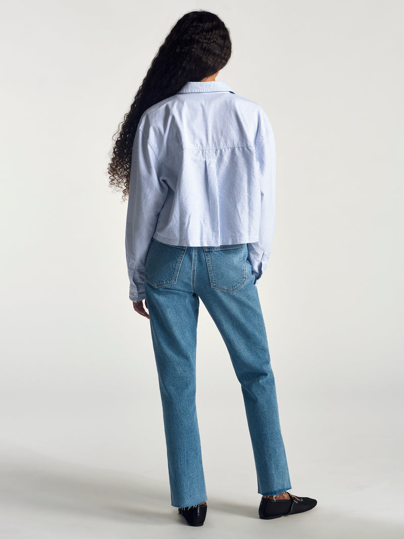 Women's Wythe Oxford Crop In Sky - BROOKLYN INDUSTRIES