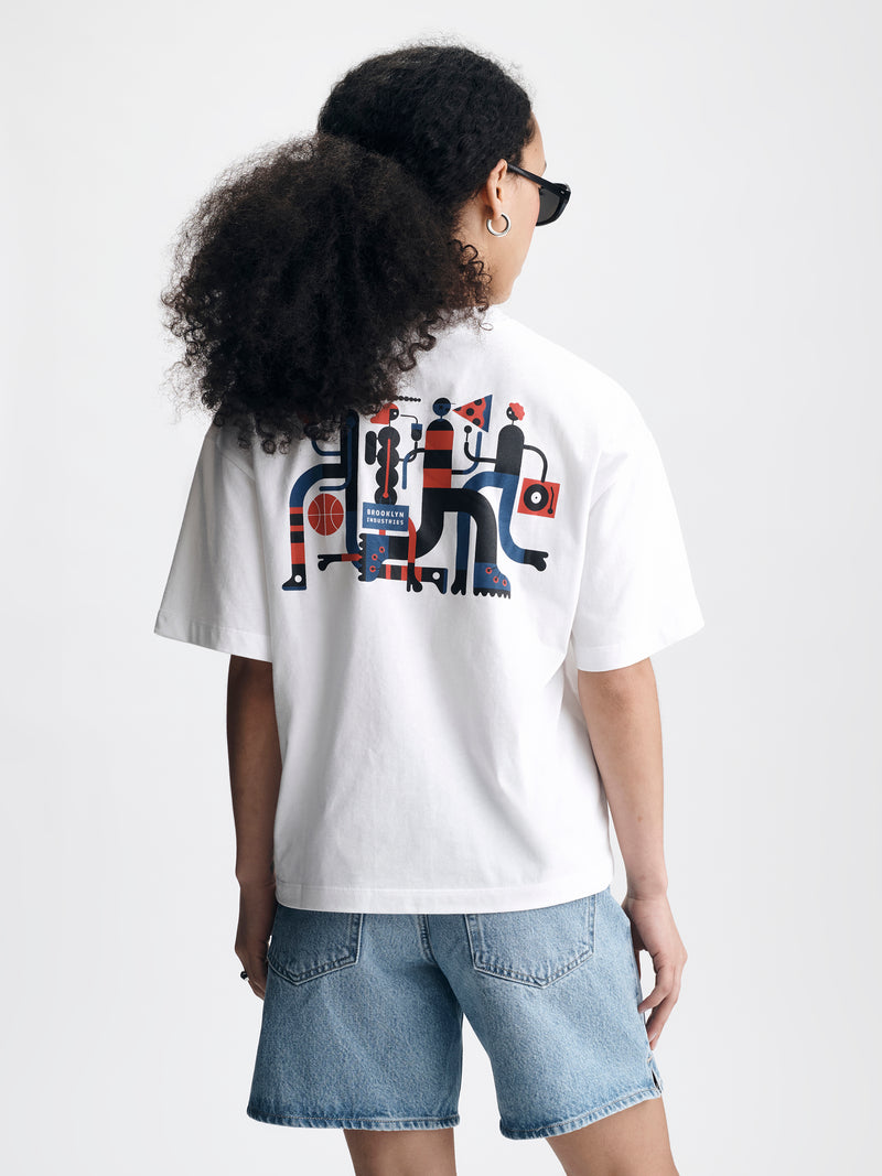 Women's City Rhythm T-Shirt in White - BROOKLYN INDUSTRIES