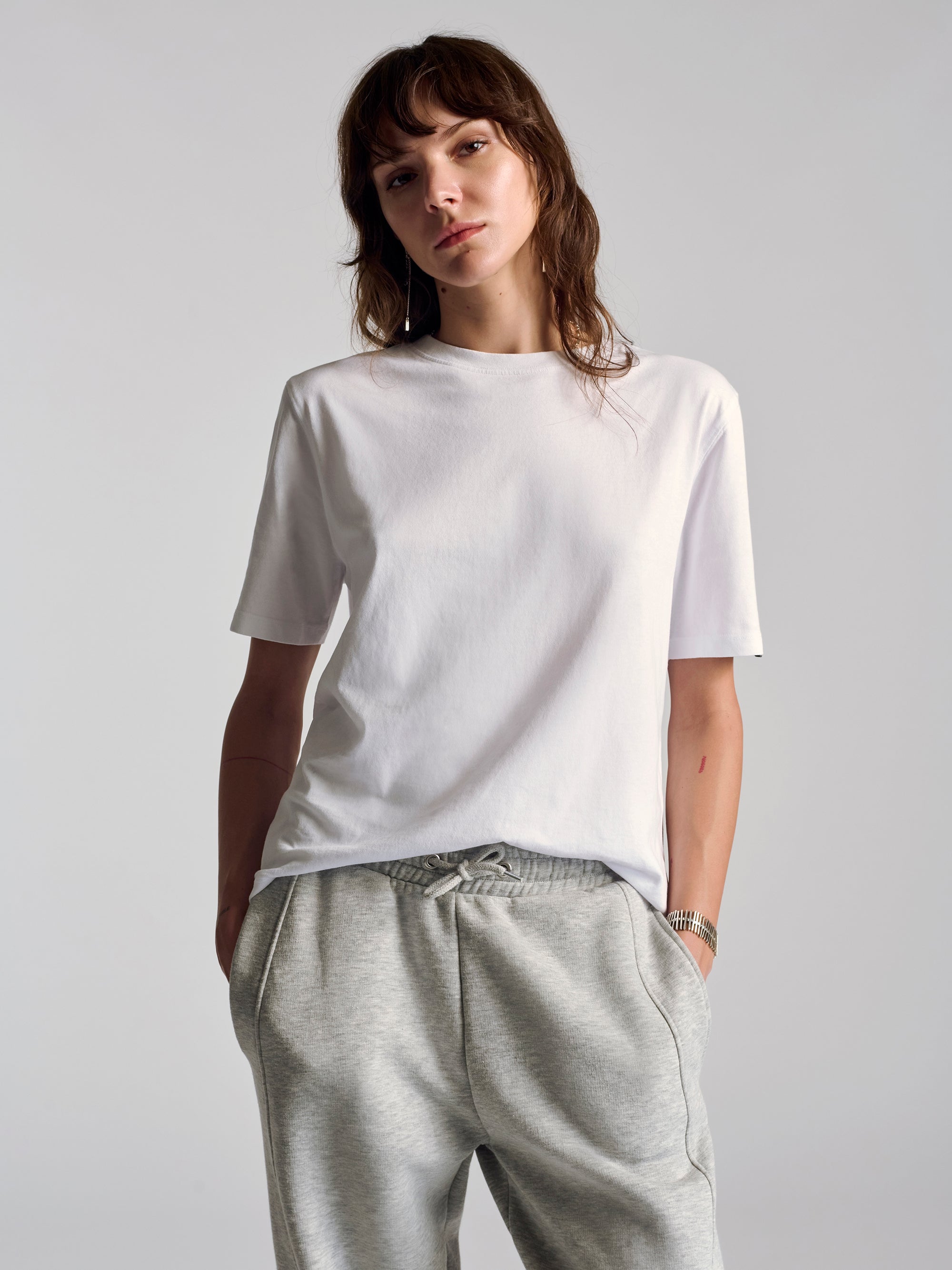 Women's Nassau Crew Neck T-Shirt in White - BROOKLYN INDUSTRIES