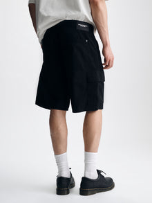 Men's Graham Cargo Shorts in Black Colored Ripstop - BROOKLYN INDUSTRIES