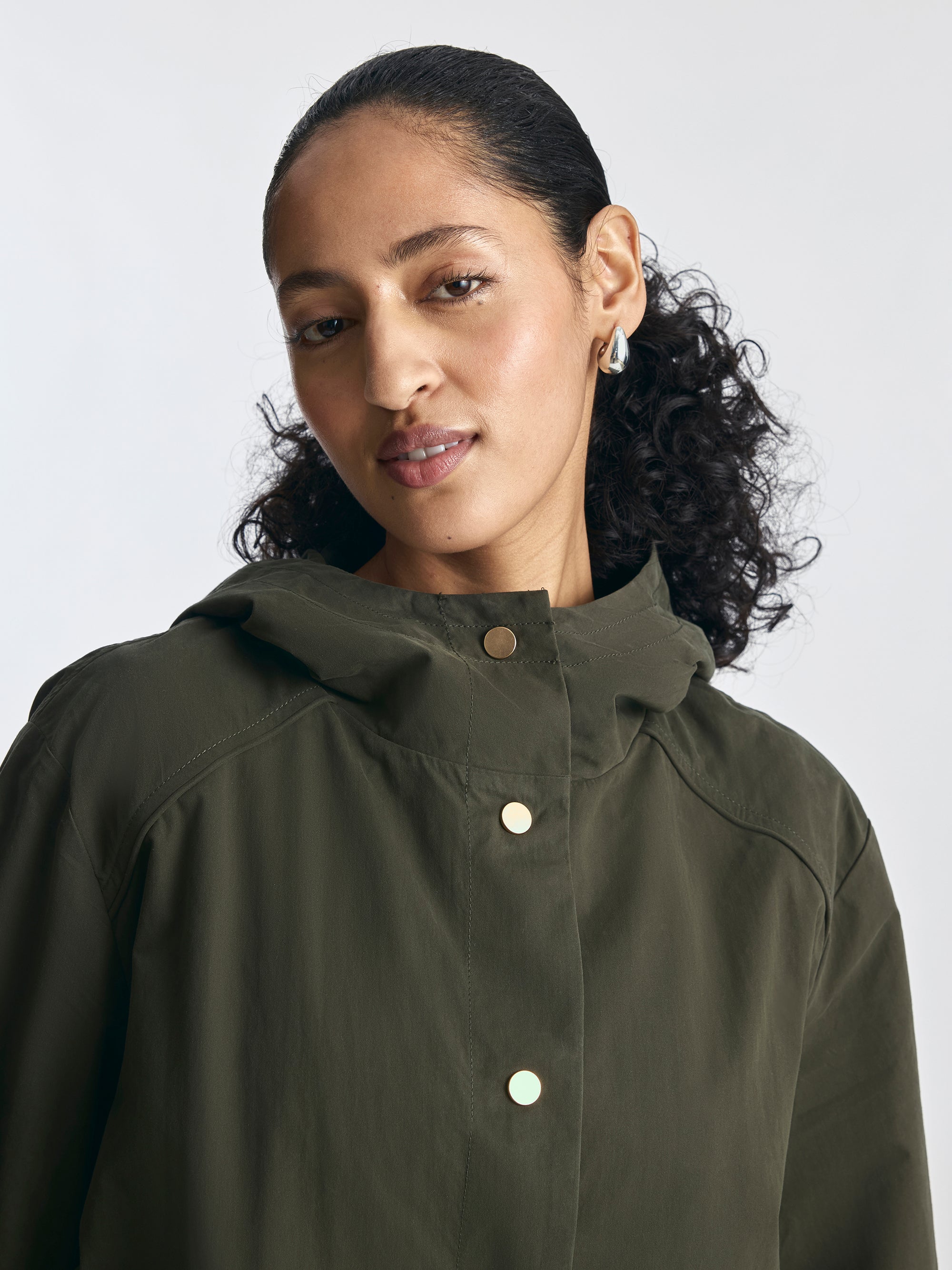 Women's Button-Up Utility Jacket in Deep Depths - BROOKLYN INDUSTRIES