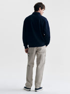 Men's Pique Half Zip Sweatshirt in Black Iris - BROOKLYN INDUSTRIES