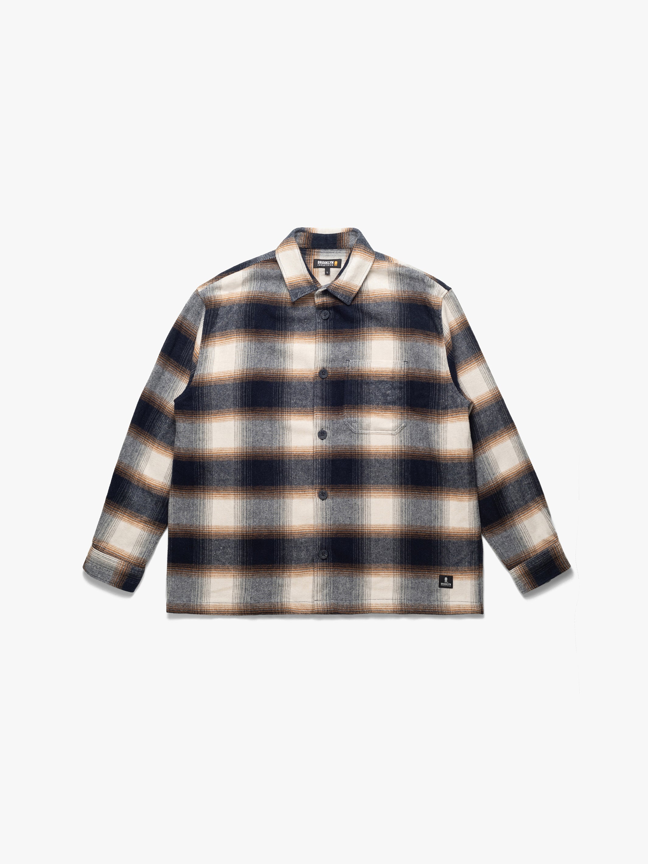 Men's Overshirt In Brown Check - BROOKLYN INDUSTRIES