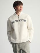 Men's Brooklyn Zip-Up Sweatshirt In Antique White - BROOKLYN INDUSTRIES