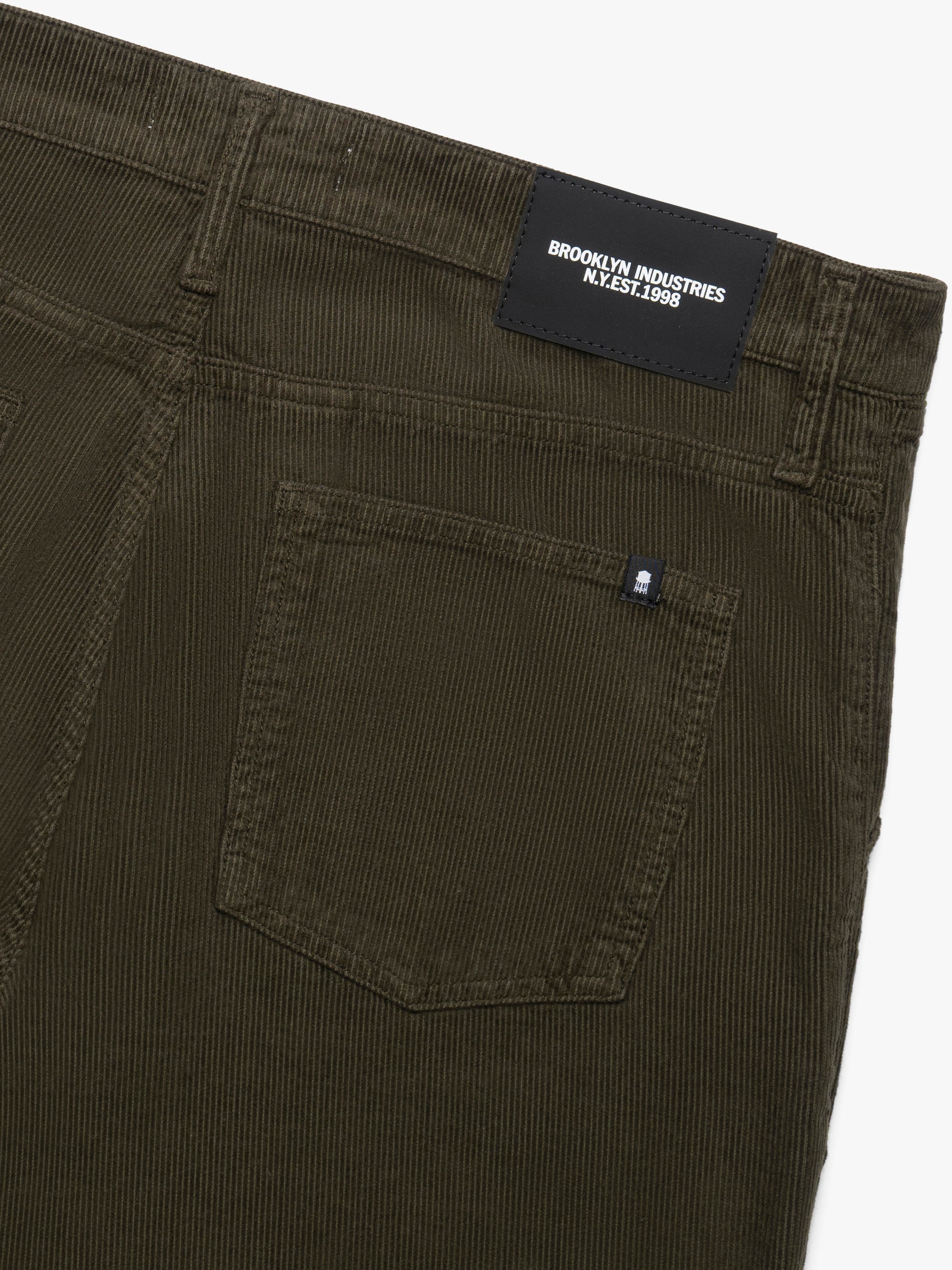 Men's Utility Pants In Dark Olive Cord