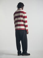 Men's Brooklyn Long Sleeve Striped Rugby T-Shirt in Biking Red Striped - BROOKLYN INDUSTRIES
