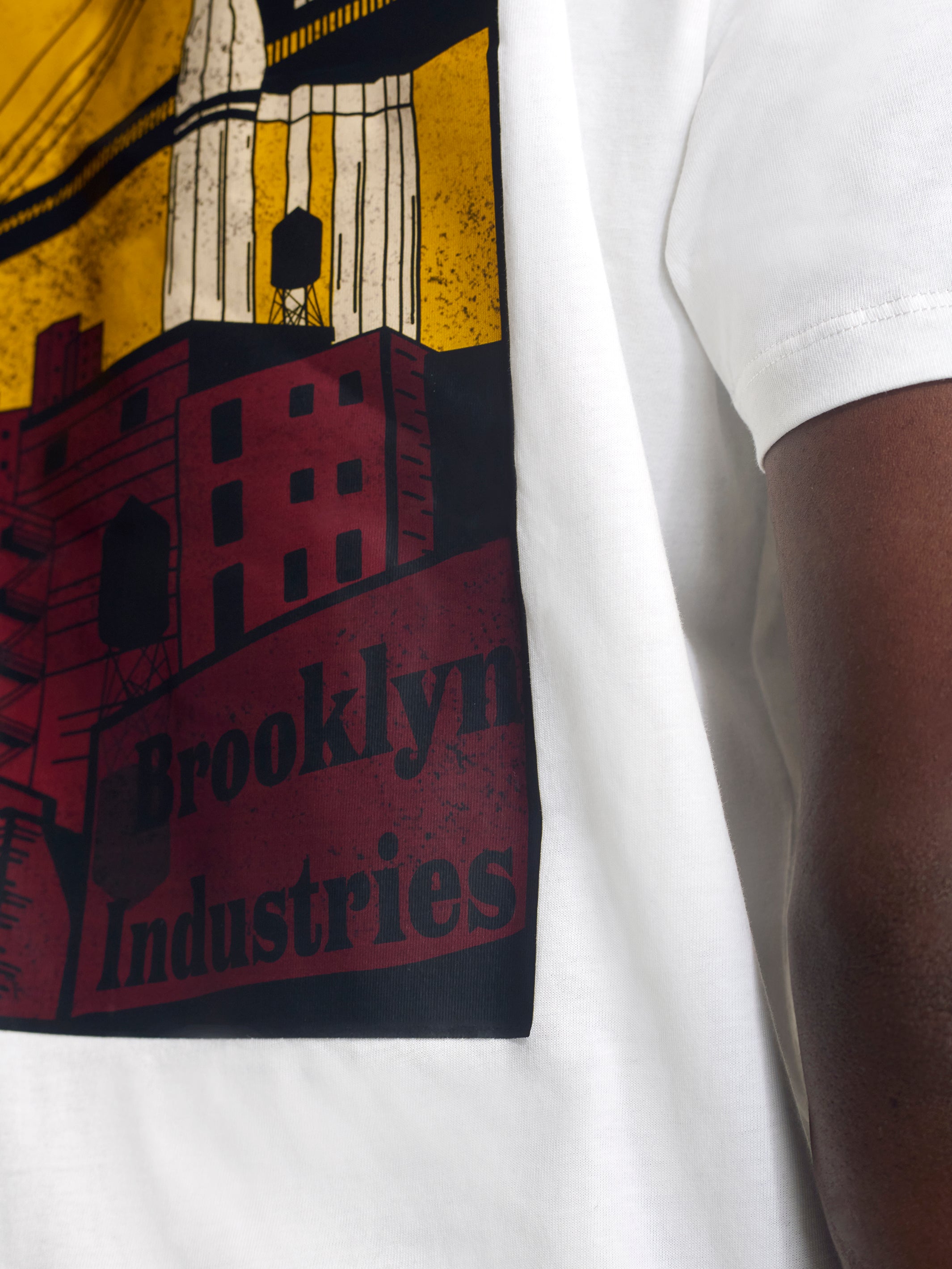 Men's City Printed T-Shirt In Antique White - BROOKLYN INDUSTRIES