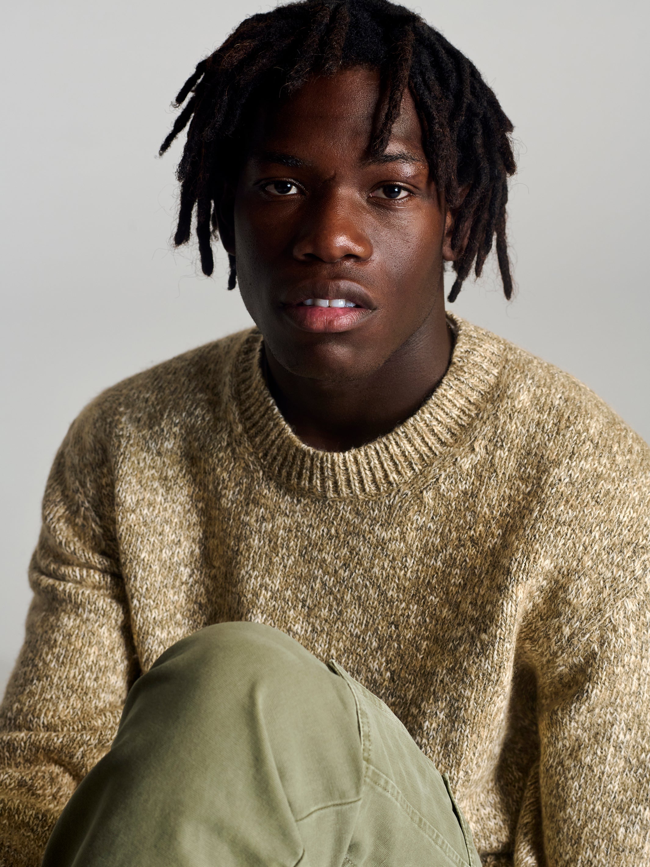 Men's Crew Neck Sweater In Oatmeal Melange | Brooklyn Industries