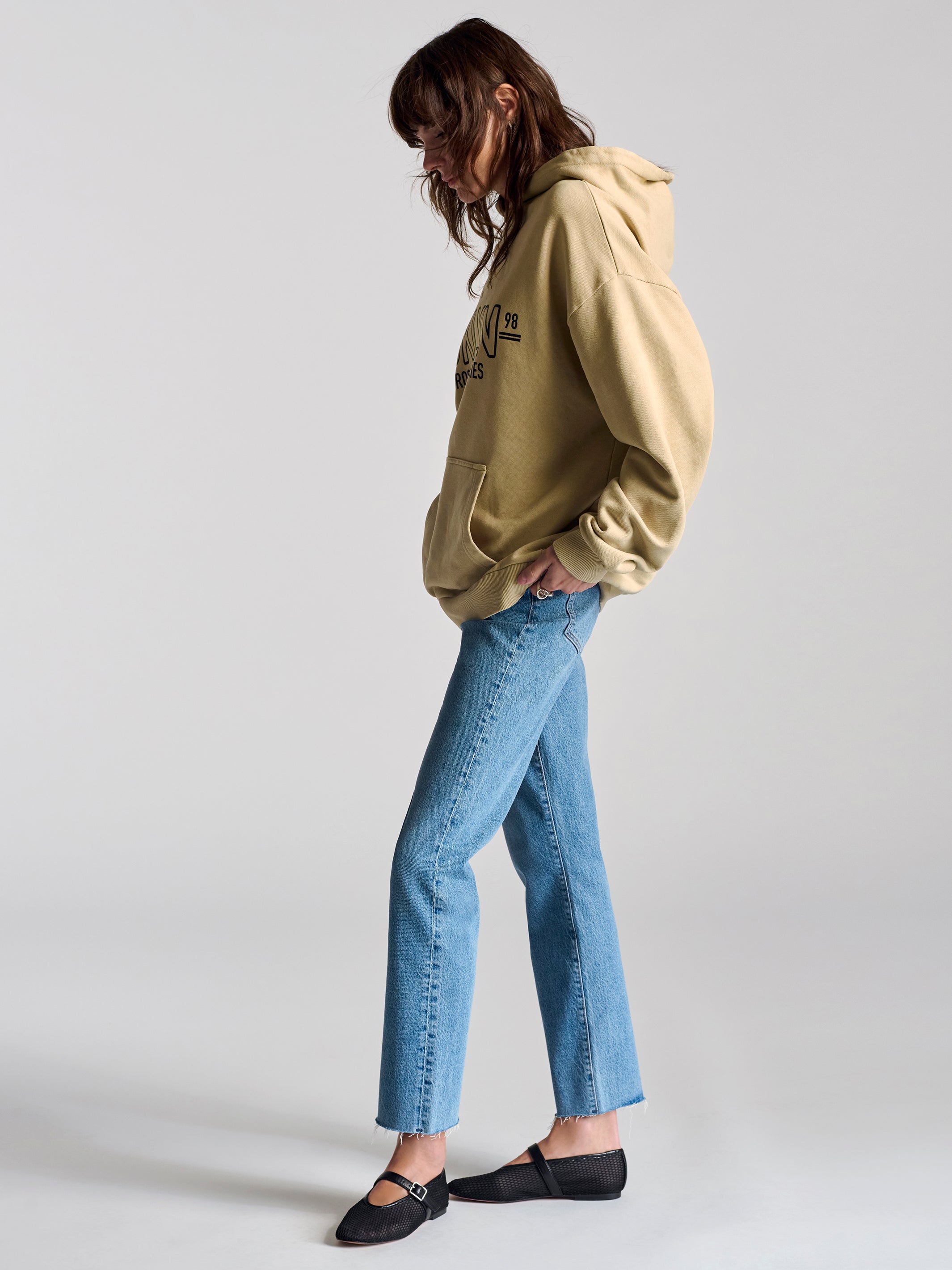 Women's BKLYN Hooded Sweatshirt In Pure Cashmere - BROOKLYN INDUSTRIES