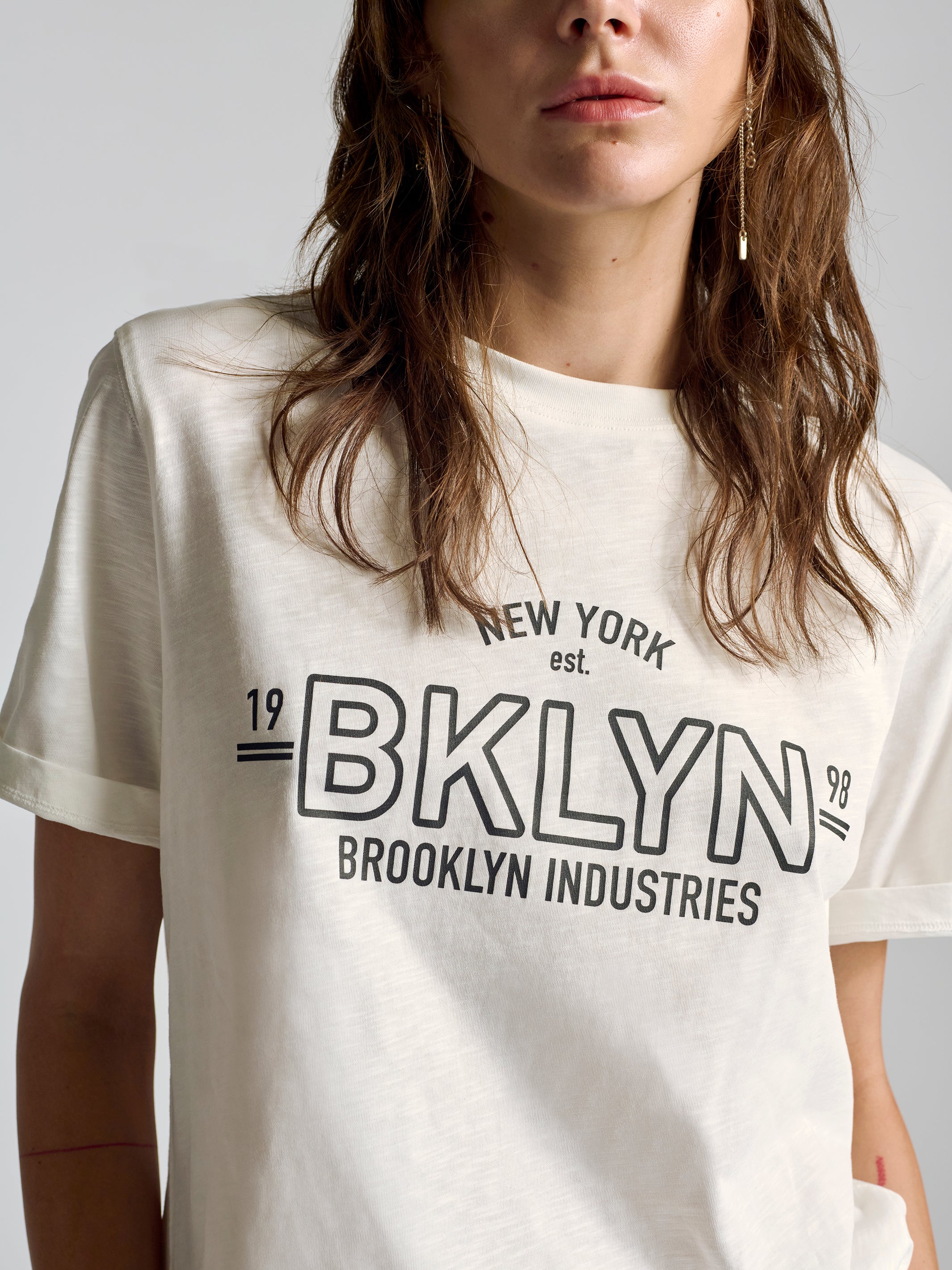 Women's BKLYN T-Shirt In Antique White - BROOKLYN INDUSTRIES