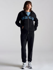 Women's Campus Zip Up Sweatshirt In Black - BROOKLYN INDUSTRIES