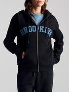 Women's Campus Zip Up Sweatshirt In Black - BROOKLYN INDUSTRIES