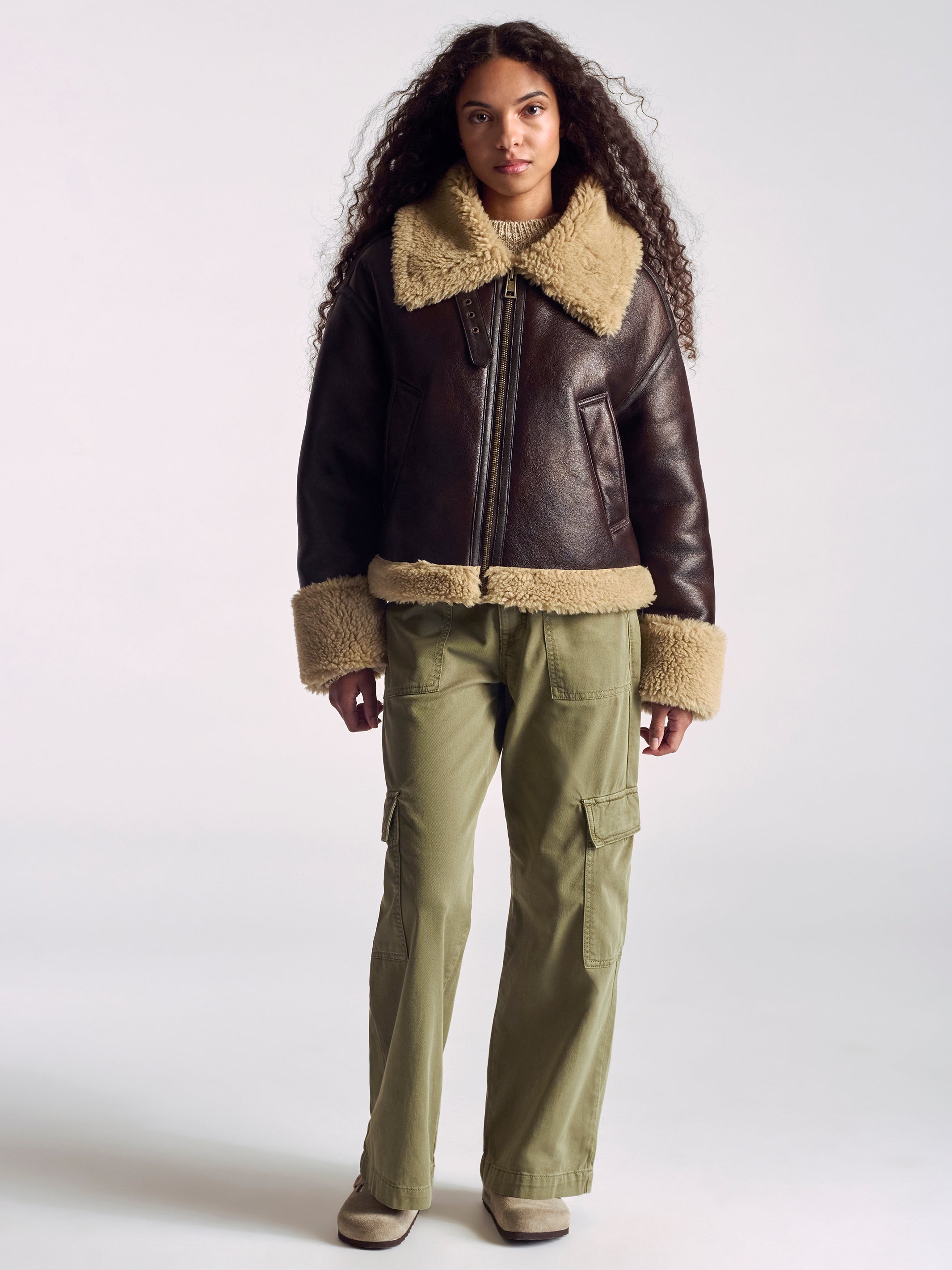 Women's Furry Coat In Toffee - BROOKLYN INDUSTRIES