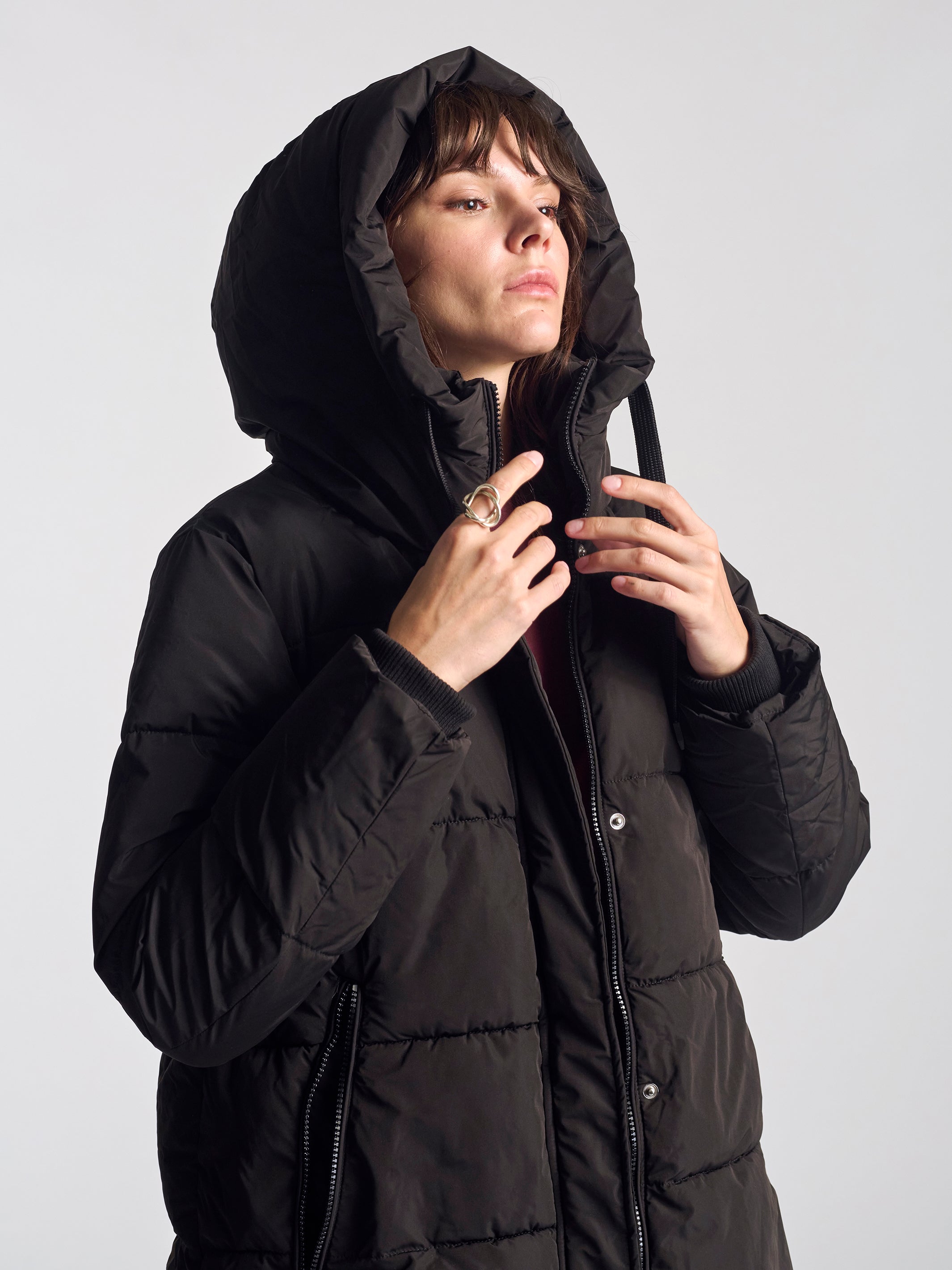 Women's Hooded Parka In Black - BROOKLYN INDUSTRIES