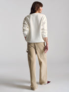 Women's Hoyt Crew Neck Sweatshirt In Antique White - BROOKLYN INDUSTRIES