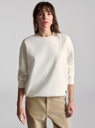 Women's Hoyt Crew Neck Sweatshirt In Antique White - BROOKLYN INDUSTRIES