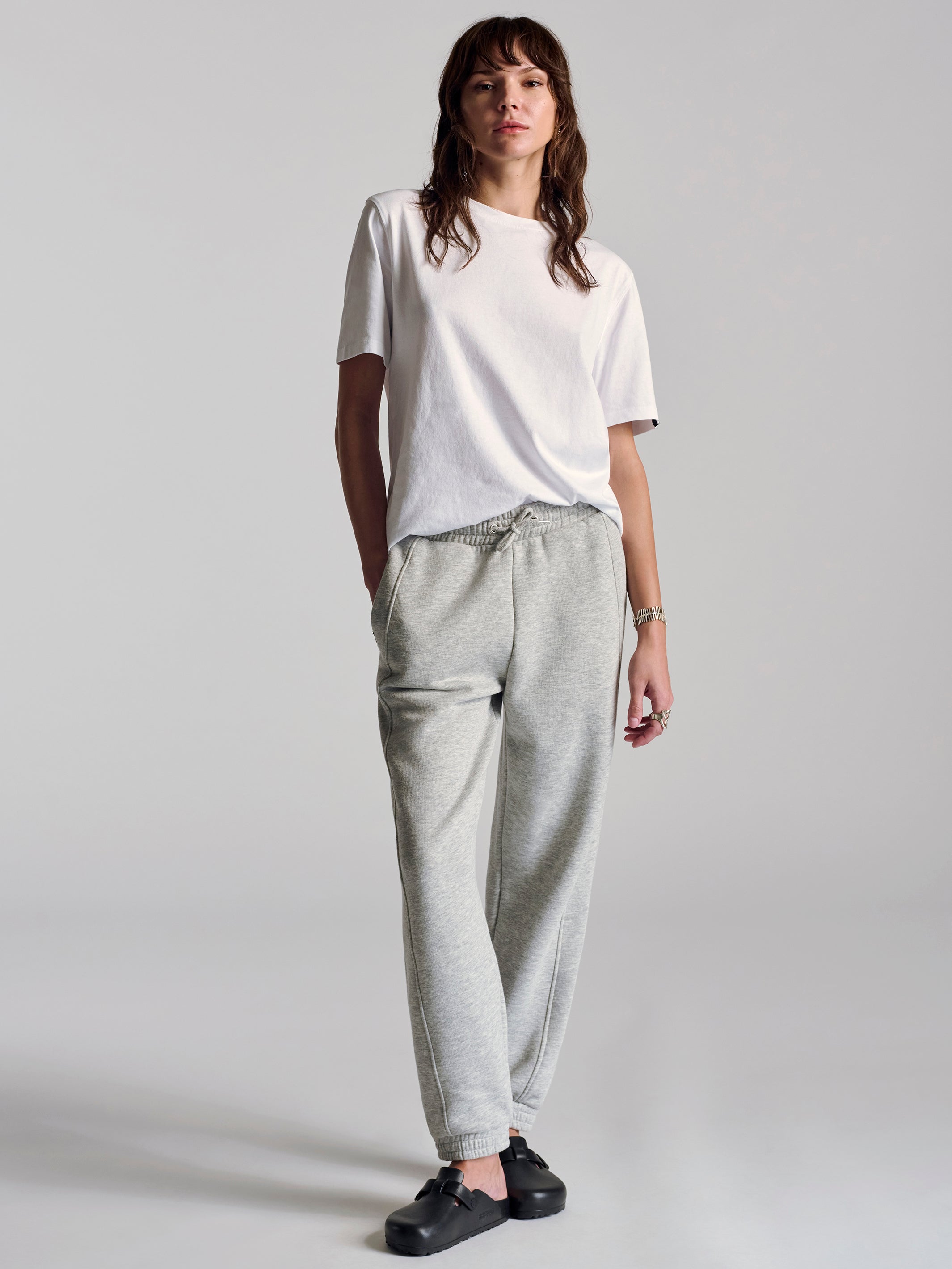 Women's Morgan Sweatpants In Grey Melange - BROOKLYN INDUSTRIES